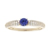 Thumbnail Image 1 of Ceylon Blue and White Lab-Created Sapphire Ring in Sterling Silver with 14K Gold Plate - Size 7