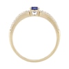 Thumbnail Image 2 of Ceylon Blue and White Lab-Created Sapphire Ring in Sterling Silver with 14K Gold Plate - Size 7