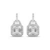 Thumbnail Image 4 of Emerald-Cut and Round White Lab-Created Sapphire Doorknocker Drop Pendant, Earrings and Ring Set in Sterling Silver
