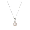 Thumbnail Image 3 of Freshwater Cultured Pearl and White Lab-Created Sapphire Drop Pendant and Earrings Set in Sterling Silver