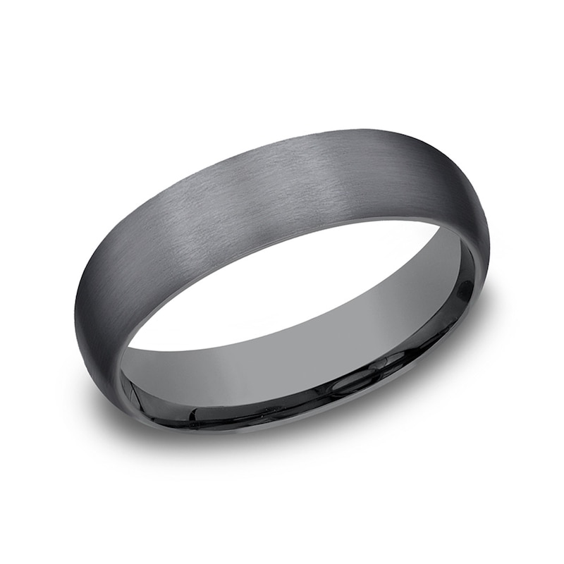 Main Image 1 of 6.0mm Satin Engravable Wedding Band in Tantalum (1-2 lines)