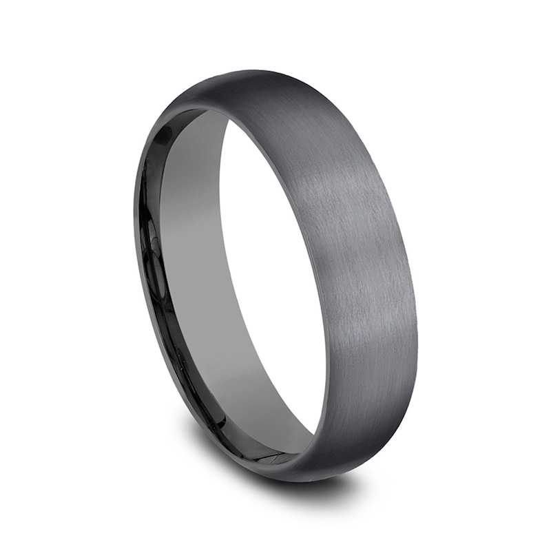 Main Image 2 of 6.0mm Satin Engravable Wedding Band in Tantalum (1-2 lines)