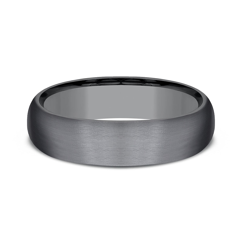 Main Image 3 of 6.0mm Satin Engravable Wedding Band in Tantalum (1-2 lines)