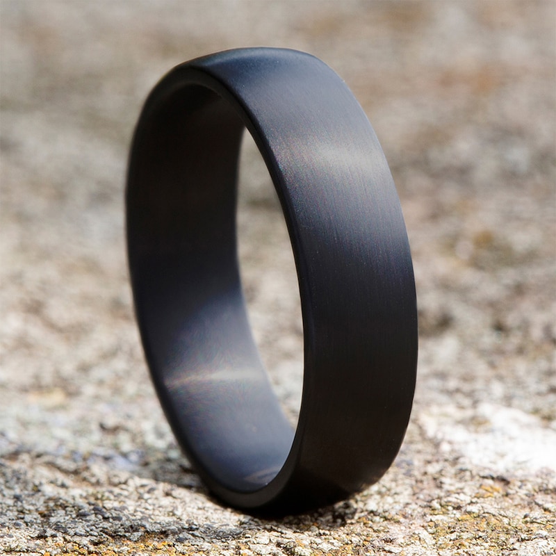 Main Image 4 of 6.0mm Satin Engravable Wedding Band in Tantalum (1-2 lines)