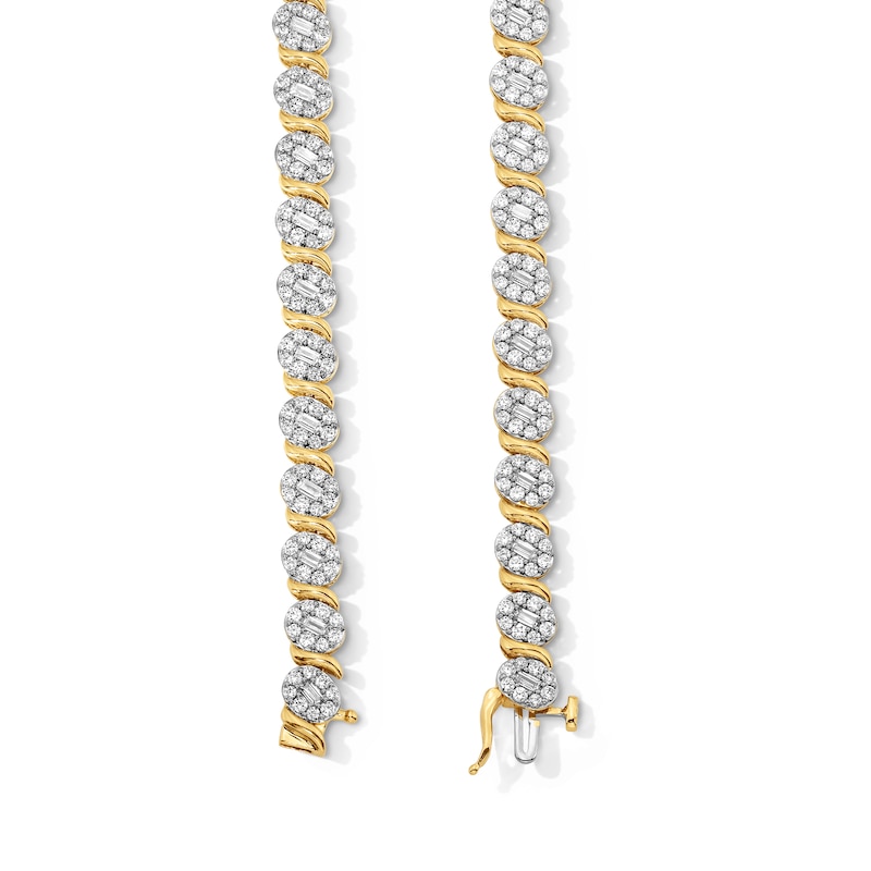 Main Image 3 of 3 CT. T.W. Certified Lab-Grown Multi-Diamond “S” Link Bracelet in 10K Gold (F/VS2) - 7.25”