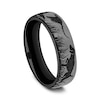 Thumbnail Image 2 of 6.5mm Matte Bird, Dog and Pheasant Engravable Wedding Band in Two-Tone Titanium (1-2 lines)