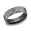 Thumbnail Image 1 of 7.0mm Brushed Beveled Edge Engravable Wedding Band in Tantalum (1-2 Lines)