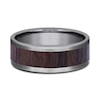 Thumbnail Image 3 of 8.0mm Matte Wood Inlay Engravable Wedding Band in Tantalum (1-2 lines)