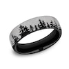 Thumbnail Image 1 of 6.5mm Matte Tree Line Engravable Wedding Band in Two-Tone Titanium (1-2 lines)