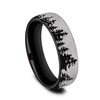 Thumbnail Image 2 of 6.5mm Matte Tree Line Engravable Wedding Band in Two-Tone Titanium (1-2 lines)