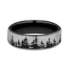 Thumbnail Image 3 of 6.5mm Matte Tree Line Engravable Wedding Band in Two-Tone Titanium (1-2 lines)