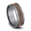 Thumbnail Image 2 of 8.0mm Matte Bark-Look Engravable Wedding Band in Tantalum and 14K Rose Gold (1-2 lines)