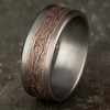 Thumbnail Image 4 of 8.0mm Matte Bark-Look Engravable Wedding Band in Tantalum and 14K Rose Gold (1-2 lines)