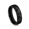 Thumbnail Image 2 of 6.5mm Matte Tree Line Engravable Wedding Band in Black-on-Black Titanium (1-2 lines)