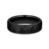Thumbnail Image 3 of 6.5mm Matte Tree Line Engravable Wedding Band in Black-on-Black Titanium (1-2 lines)