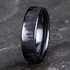 Thumbnail Image 4 of 6.5mm Matte Tree Line Engravable Wedding Band in Black-on-Black Titanium (1-2 lines)
