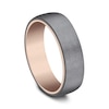 Thumbnail Image 2 of 6.5mm Matte Engravable Wedding Band in Tantalum and 14K Rose Gold (1-2 lines)