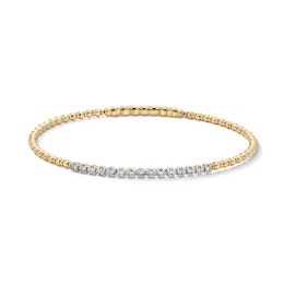 1/3 CT. T.W. Lab-Grown Diamond Bead Bangle in Sterling Silver with 10K Gold Plate (F/VS2)
