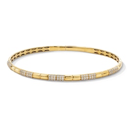 5/8 CT. T.W. Lab-Grown Diamond Station Bangle in Sterling Silver with 10K Gold Plate (F/VS2)