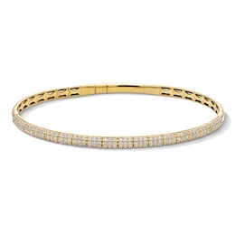 1 CT. T.W. Lab-Grown Diamond Double Row Bangle in Sterling Silver with 10K Gold Plate (F/VS2)