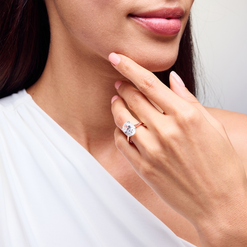 Main Image 2 of 4 CT. Oval Certified Lab-Grown Diamond Solitaire Engagement Ring in 14K Rose Gold (F/VS2)