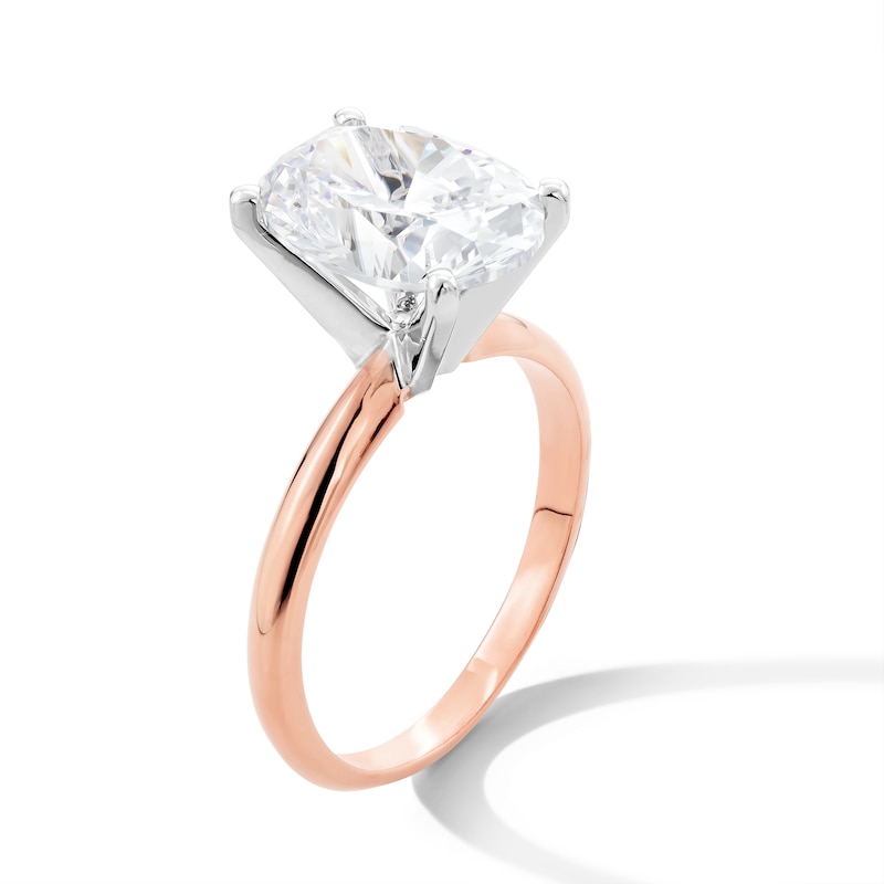 Main Image 3 of 4 CT. Oval Certified Lab-Grown Diamond Solitaire Engagement Ring in 14K Rose Gold (F/VS2)
