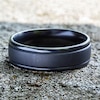 Thumbnail Image 4 of 7.0mm Matte Center Engravable Wedding Band in Tantalum (1-2 lines)