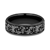 Thumbnail Image 3 of 6.5mm Satin Filigree Vintage-Style Engravable Wedding Band in Two-Tone Titanium (1-2 lines)