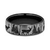 Thumbnail Image 3 of 6.5mm Matte Buck in Forest Engravable Wedding Band in Two-Tone Titanium (1-2 lines)