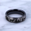 Thumbnail Image 4 of 6.5mm Matte Buck in Forest Engravable Wedding Band in Two-Tone Titanium (1-2 lines)