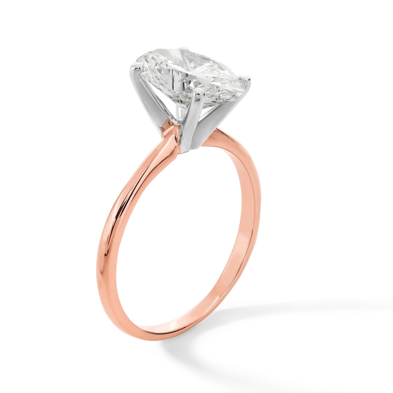 Main Image 2 of 2 CT. Oval Certified Lab-Grown Diamond Solitaire Engagement Ring in 14K Rose Gold (F/VS2)