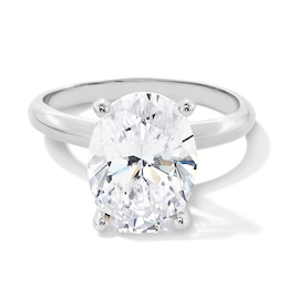 4 CT. Oval Certified Lab-Grown Diamond Solitaire Engagement Ring in 14K White Gold (F/VS2)