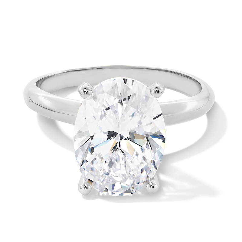 Main Image 1 of 4 CT. Oval Certified Lab-Grown Diamond Solitaire Engagement Ring in 14K White Gold (F/VS2)