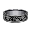 Thumbnail Image 3 of 7.5mm Satin Filigree Vintage-Style Engravable Wedding Band in Tantalum and Titanium (1-2 lines)