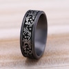 Thumbnail Image 4 of 7.5mm Satin Filigree Vintage-Style Engravable Wedding Band in Tantalum and Titanium (1-2 lines)