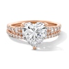 Thumbnail Image 1 of 2-3/4 CT. T.W. Heart-Shaped Certified Lab-Grown Diamond Bridal Set in 14K Rose Gold (F/VS2)