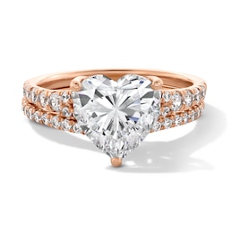 2-3/4 CT. T.W. Heart-Shaped Certified Lab-Grown Diamond Bridal Set in 14K Rose Gold (F/VS2)