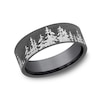 Thumbnail Image 1 of 8.0mm Matte Dark Tree Line Engravable Wedding Band in Tantalum (1-2 lines)
