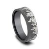 Thumbnail Image 2 of 8.0mm Matte Dark Tree Line Engravable Wedding Band in Tantalum (1-2 lines)