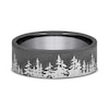 Thumbnail Image 3 of 8.0mm Matte Dark Tree Line Engravable Wedding Band in Tantalum (1-2 lines)