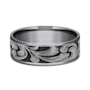Thumbnail Image 3 of 7.5mm Matte Feathered Filigree Engravable Wedding Band in Tantalum and Titanium (1-2 lines)