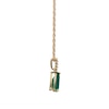 Thumbnail Image 2 of Pear-Shaped Lab-Created Emerald and White Lab-Created Sapphire Pendant in Sterling Silver with 14K Gold Plate