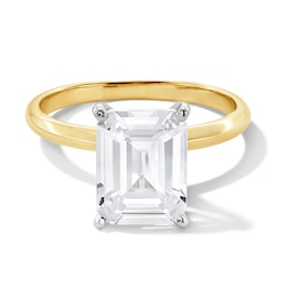 3 CT. Emerald-Cut Certified Lab-Grown Diamond Solitaire Engagement Ring in 14K Gold (F/VS2)