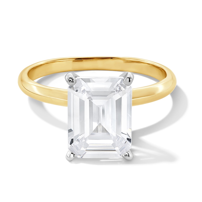 Main Image 1 of 3 CT. Emerald-Cut Certified Lab-Grown Diamond Solitaire Engagement Ring in 14K Gold (F/VS2)