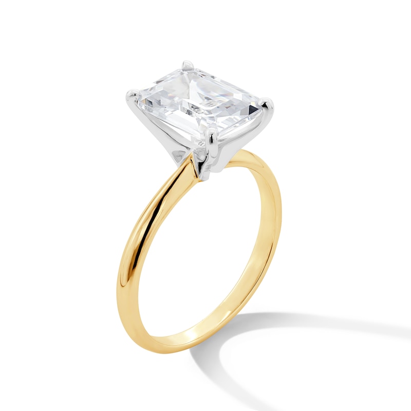 Main Image 2 of 3 CT. Emerald-Cut Certified Lab-Grown Diamond Solitaire Engagement Ring in 14K Gold (F/VS2)