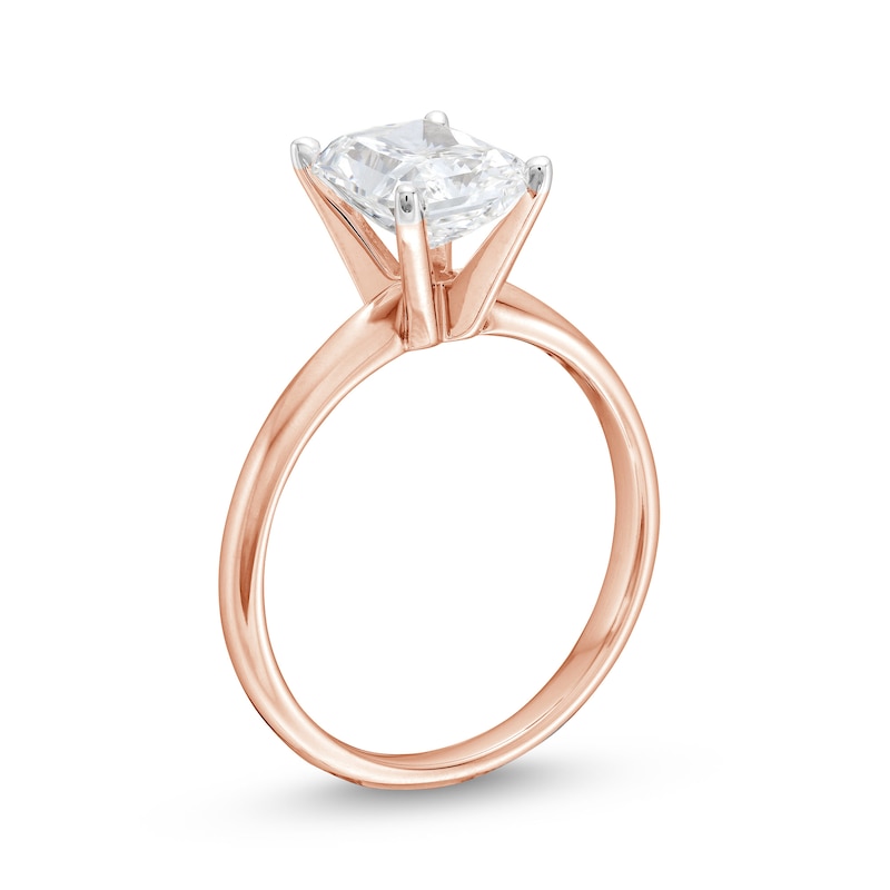 Main Image 2 of 2 CT. Radiant-Cut Certified Lab-Grown Diamond Solitaire Engagement Ring in 14K Rose Gold (F/VS2)