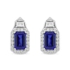 Thumbnail Image 3 of Emerald-Cut Ceylon Blue and White Lab-Created Sapphire Drop Pendant and Earrings Set in Sterling Silver