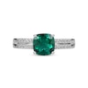Thumbnail Image 4 of Cushion-Cut Lab-Created Emerald and White Lab-Created Sapphire Pendant, Stud Earrings and Ring Set in Sterling Silver