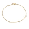 Thumbnail Image 1 of 1/4 CT. T.W. Certified Lab-Grown Diamond Bezel-Set Station Bracelet in Sterling Silver with 10K Gold Plate (F/VS2)