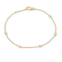 1/4 CT. T.W. Certified Lab-Grown Diamond Bezel-Set Station Bracelet in Sterling Silver with 10K Gold Plate (F/VS2)